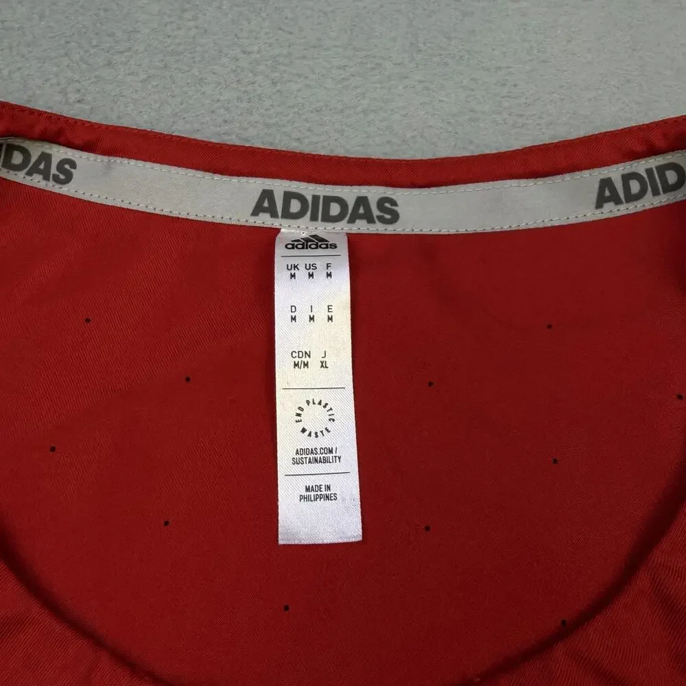 Indiana Hoosiers Shirt Mens Medium Red NCAA Basketball Adidas Short Sleeve